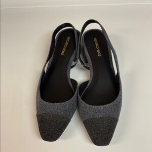 Veronica Beard Cecile denim cap toe slingback. Size 7.5
